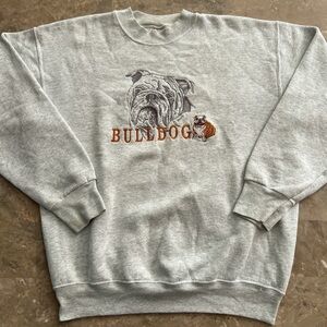 Vintage 90s Bulldog Embroidered Crewneck Sweatshirt L